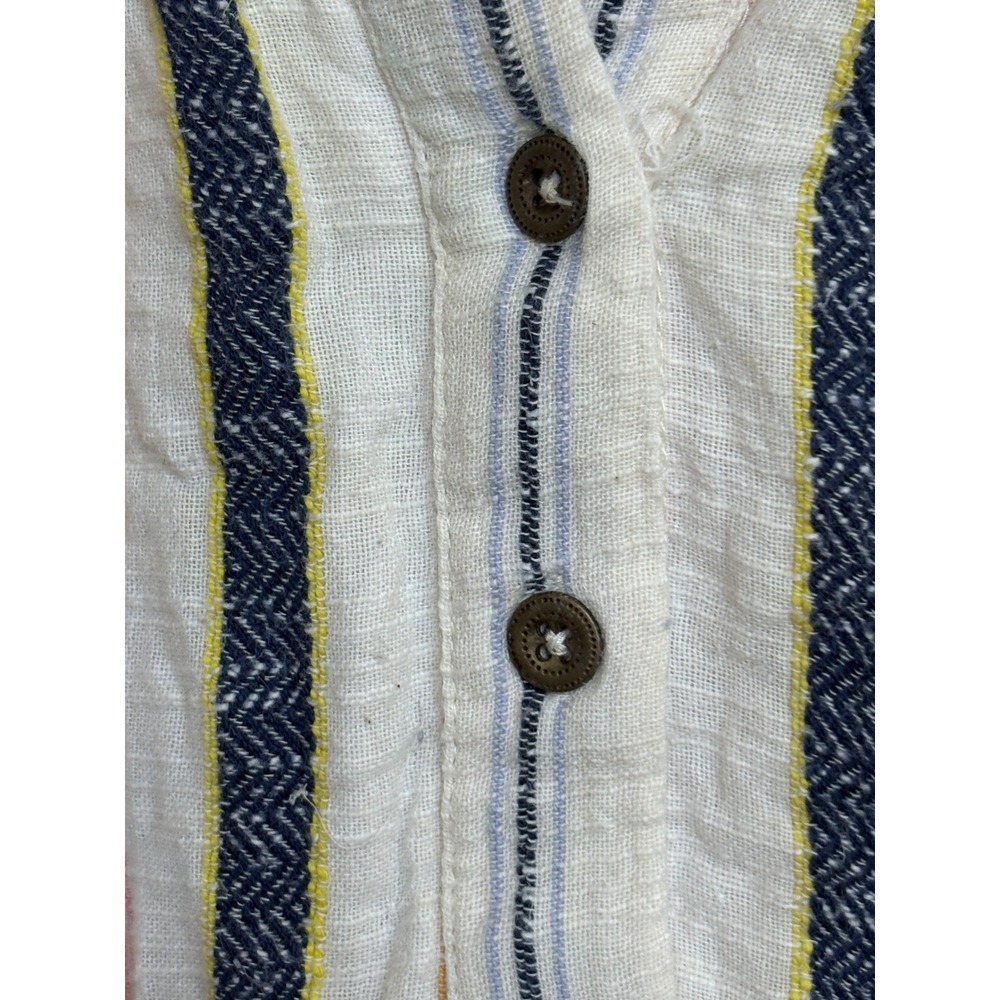Anthropologie Pink Blue Striped Tiered Babydoll Mini Dress XL Short Sleeve Boho - Picture 6 of 9
